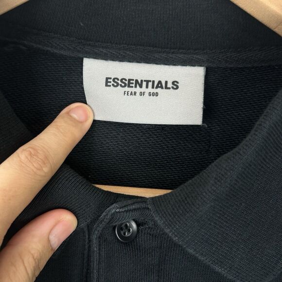 Fear Of God Essentials Polo Long Sleeve Mens Size Small  Oversized Boxy Fit - Picture 3 of 11